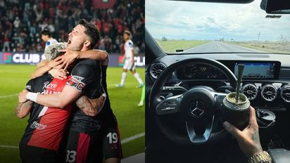 Polémica con un ex Colón que se sacó una foto manejando a 172 km/h mientras tomaba mate