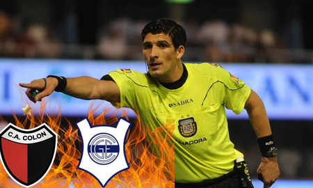 Andrés Merlos, el árbitro de Colón vs. Gimnasia. Andrés Merlos, el árbitro de Colón vs. Gimnasia.