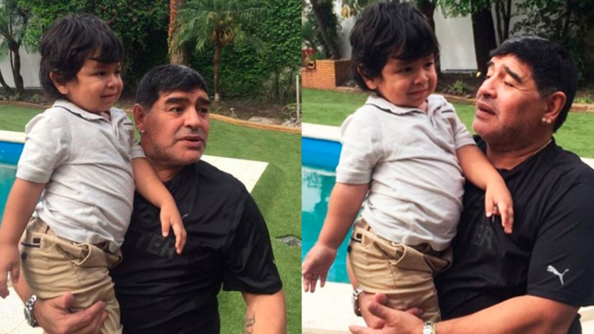 Dieguito Maradona junto a su hijo, Dieguito Fernando