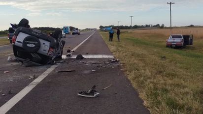 Tragedia en Ruta 2: un joven murió en un choque frontal y dos personas resultaron heridas