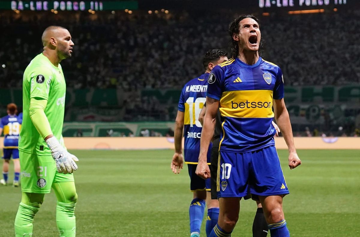 Cavani marcó su primer gol con Boca en la Libertadores. Cavani marcó su primer gol con Boca en la Libertadores.