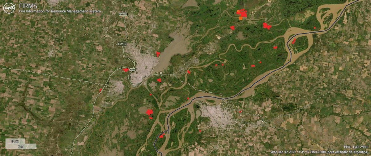 Los puntos calientes en la ciudad de Santa Fe y alrededores.
