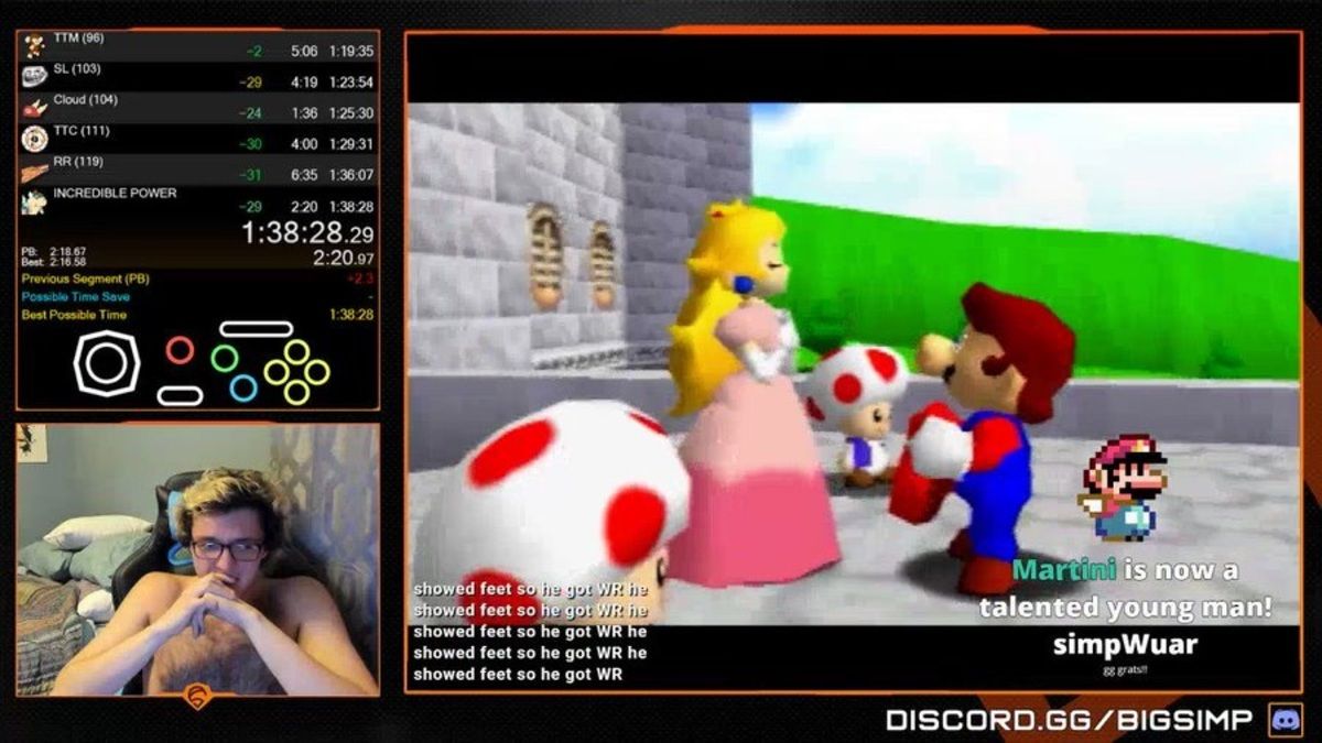 Las lágrimas de emoción de un gamer al romper el récord mundial de Super Mario 64