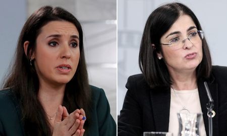 Irene Montero y Carolina Darias, ministras de España contagiadas de coronavirus. Irene Montero y Carolina Darias, ministras de España contagiadas de coronavirus.