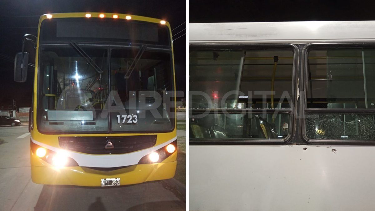 Un colectivo de la Línea 5 apedreado frente a la Cacha de Unión