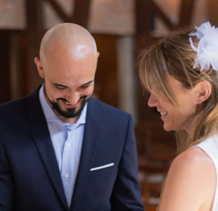 Los looks de boda de Abel Pintos y Mora Calabrese