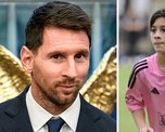 Lionel Messi y Thiago Messi.