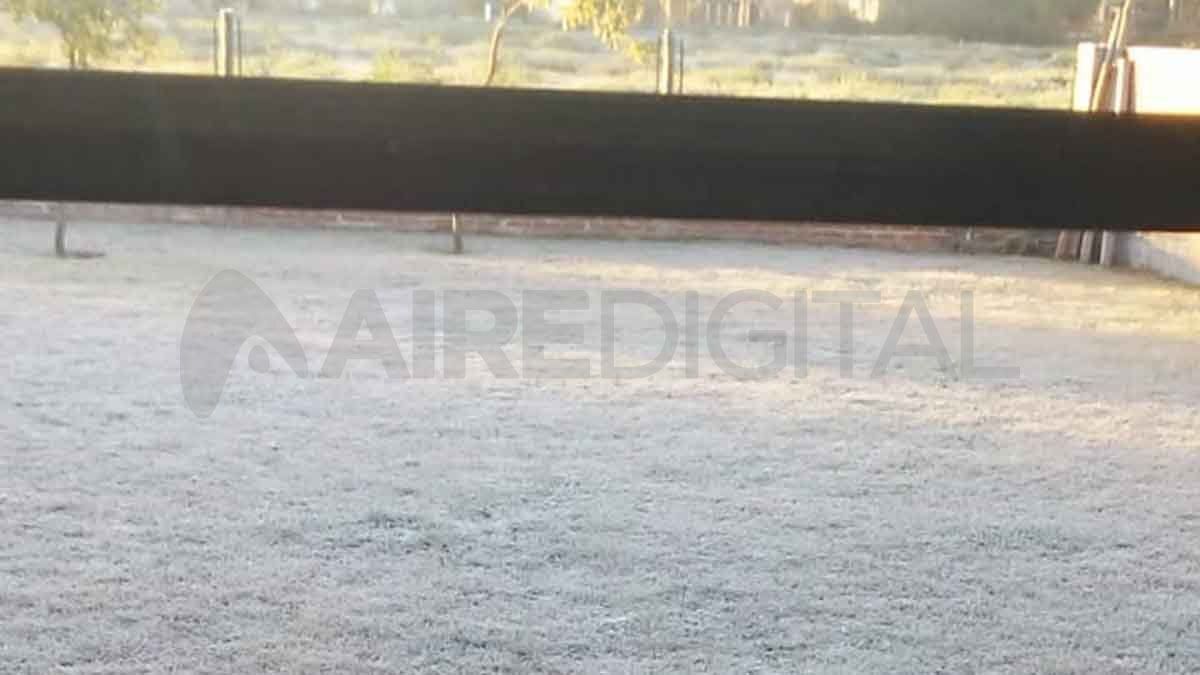 La helada de este martes en Santa Rosa de Calchines.