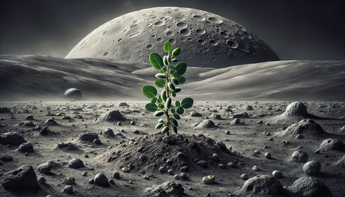 Agricultura en el espacio: plantaron garbanzo en suelo lunar utilizando lombrices