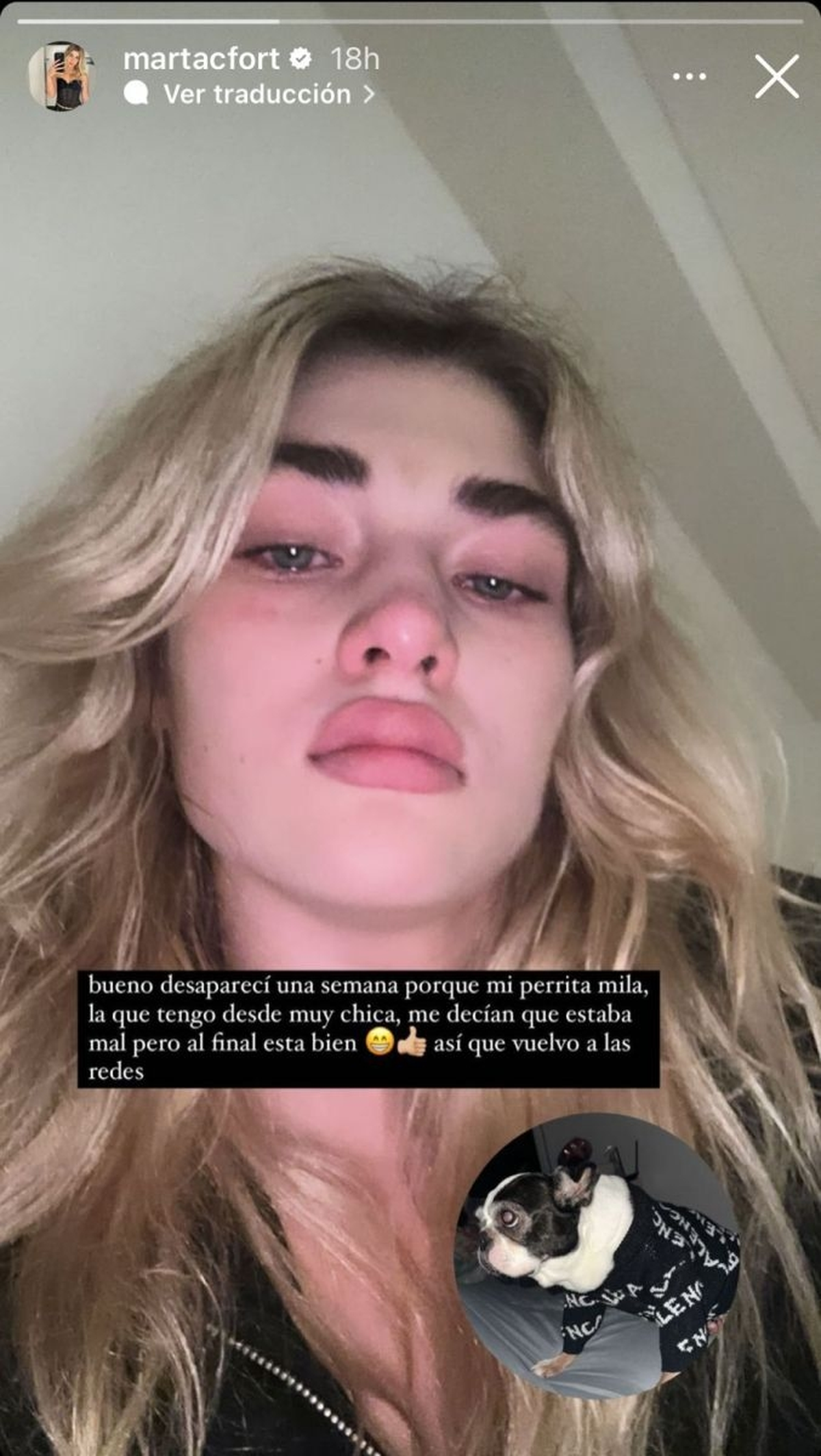 Marta Fort compartió en su cuenta de Instagram por qué estaba desaparecida de sus redes sociales.