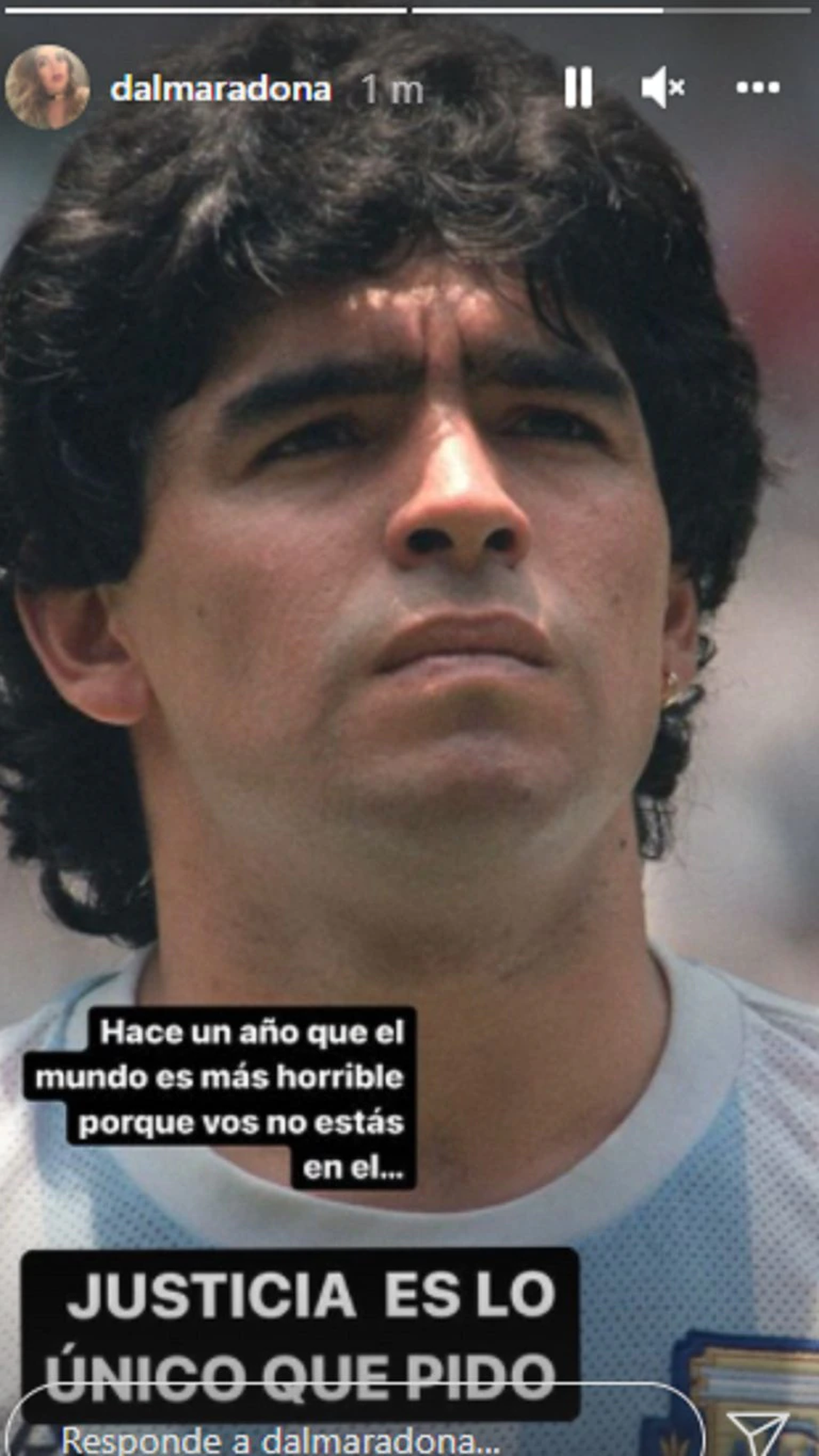 El mensaje de Dalma Maradona por el primer aniversario de fallecimiento de Diego Maradona.