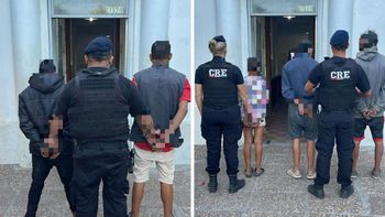 Cinco personas fueron aprehendidos por ocasionar disturbios frente a una panadería