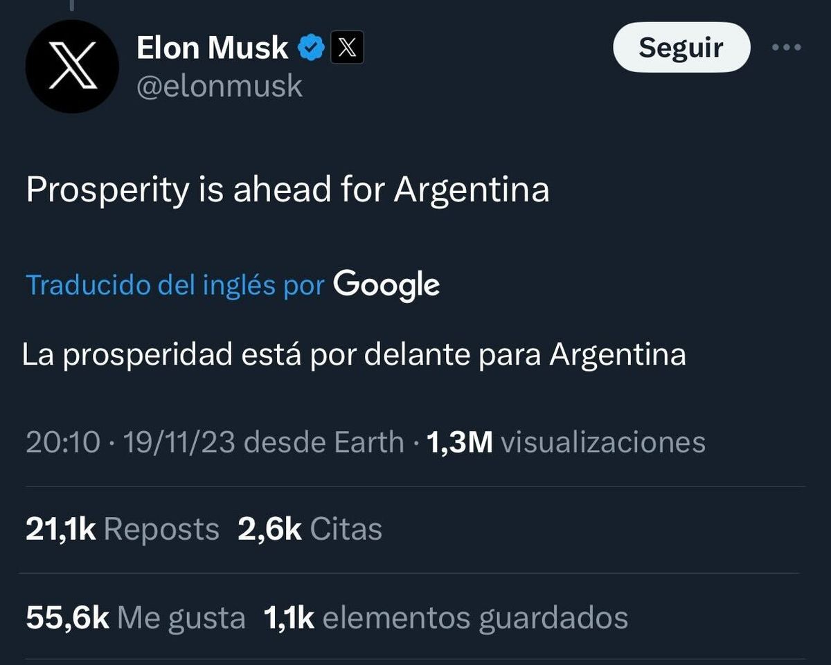 La CONTUNDENTE Frase De Apoyo De Elon Musk A Javier Milei