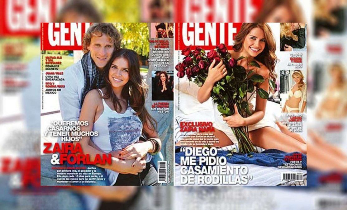 Las tapas de revista del romance entre Zaira y Forlán.