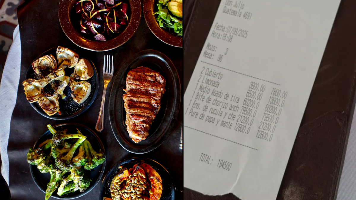 El ticket de un almuerzo en Don Julio generó sorpresa al revelar el costo de un bife de chorizo con guarniciones y ensalada en Palermo.