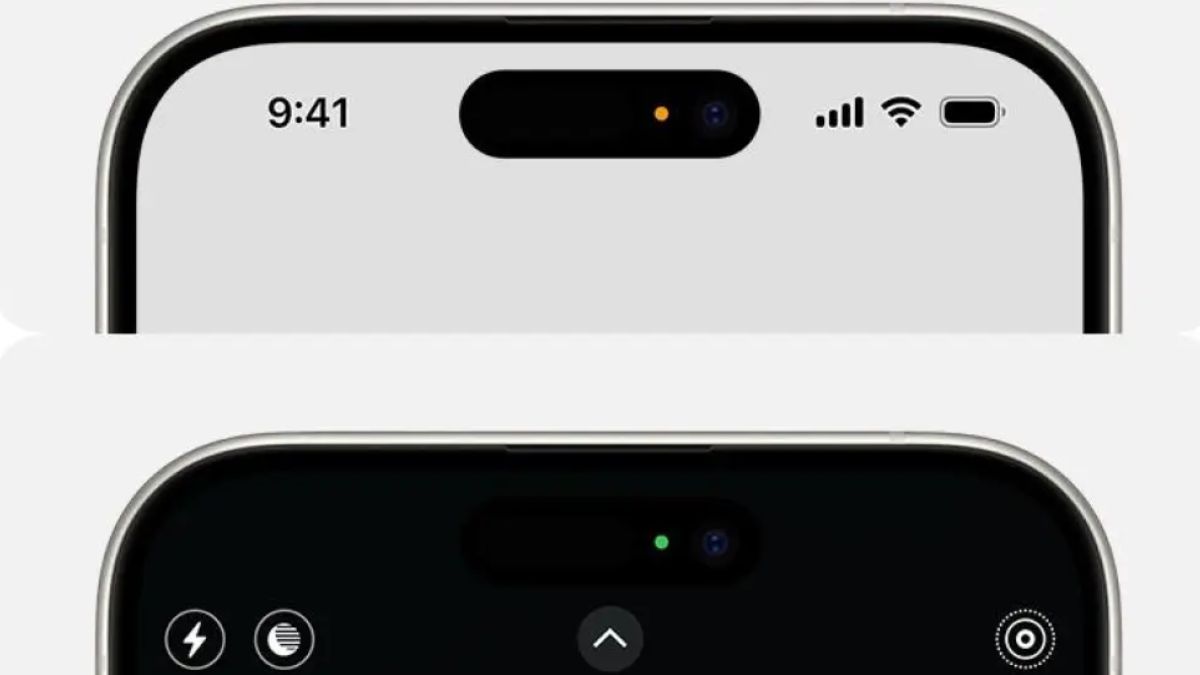 Qué es el punto naranja o verde que sale en la parte de arriba de un iPhone o Android.