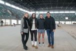 Agustina Albertario, exjugadora del seleccionado nacional de hockey, y Stefanía Antoniazzi, santafesina e integrante del combinado femenino, recorrieron las obras en la capital provincial.