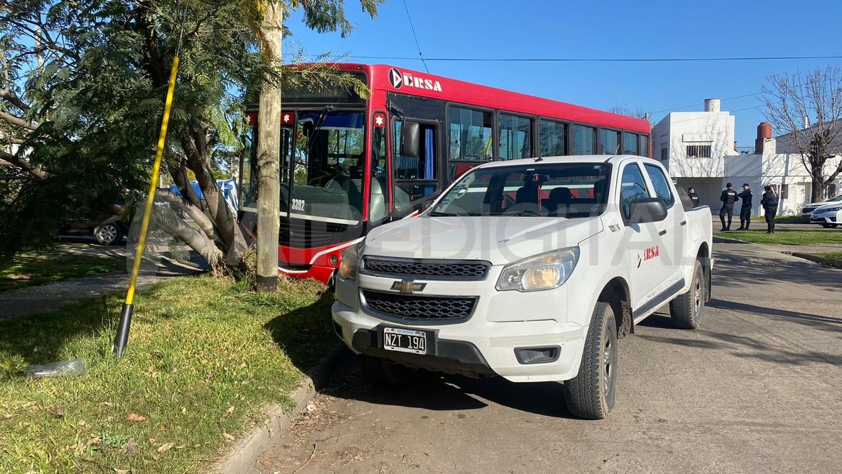 Un colectivo de la Línea 9&nbsp; chocó contra un árbol