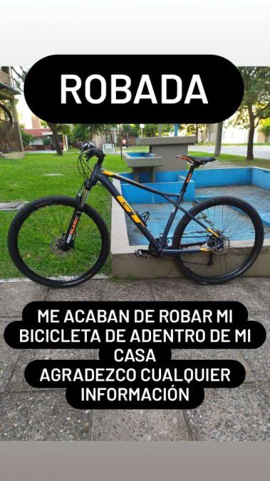 La bicicleta de alta gama que fue robada de la casa de calle Tucumán al 3.300.