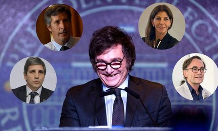 Javier Milei y su gabinete económico. Javier Milei y su gabinete económico.