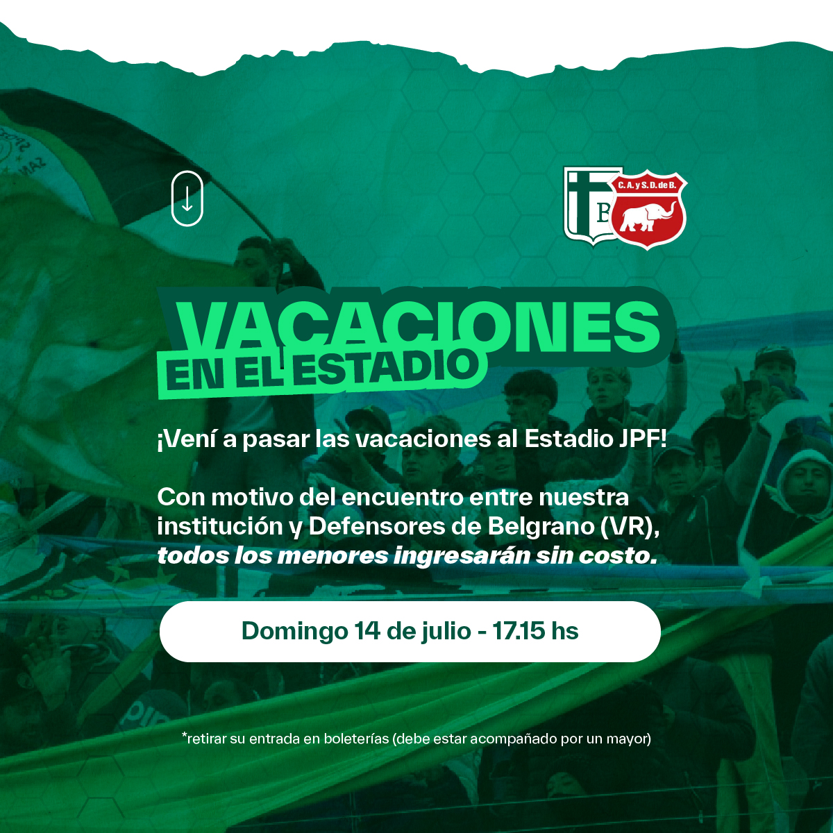 Un equipo del fútbol argentino REGALÓ ENTRADAS por las vacaciones de invierno. Un equipo del fútbol argentino REGALÓ ENTRADAS por las vacaciones de invierno.