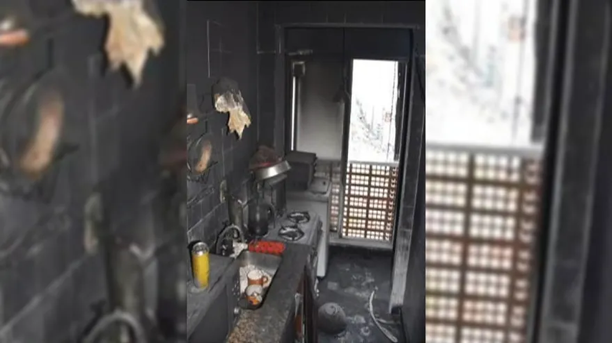 Las fotos del departamento de Felipe Pettinato luego del incendio.