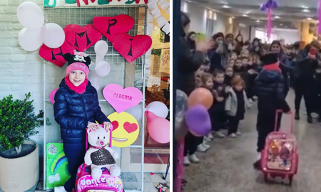 Ampi, la nena santafesina que lucha contra el cáncer y recibió el saludo de Messi, volvió a la escuela. Ampi, la nena santafesina que lucha contra el cáncer y recibió el saludo de Messi, volvió a la escuela.