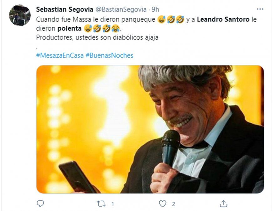 El legislador, Leandro Santoro cenó polenta en