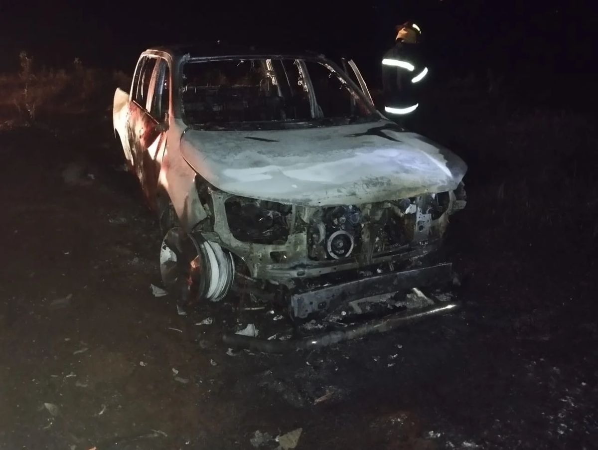 Así fue encontrada la camioneta. Así fue encontrada la camioneta.