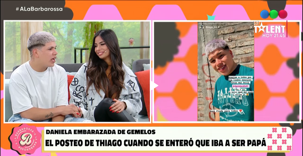 Thiago Medina y Daniela Celis visitaron A la Barbarossa y hablaron del embarazo. Thiago Medina y Daniela Celis visitaron A la Barbarossa y hablaron del embarazo.