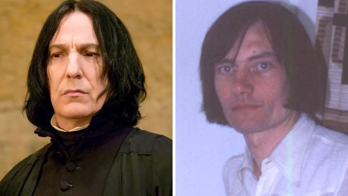 Alan Rickman como Severus Snape y John Nettleship. La autora J.K. Rowling admitió que su antiguo profesor de química fue la musa para el personaje.