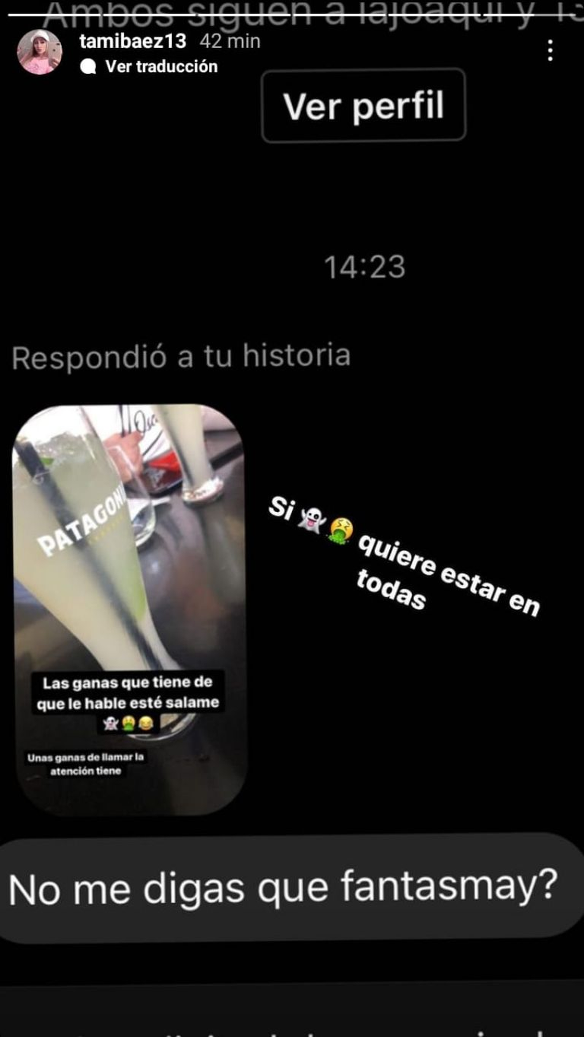 Tamara Báez negó querer contactar a Zaramay. 