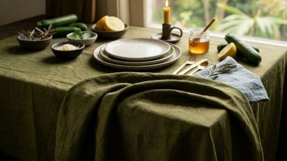 Adiós al negro y blanco: cuál es el color de mantel que es tendencia en 2026