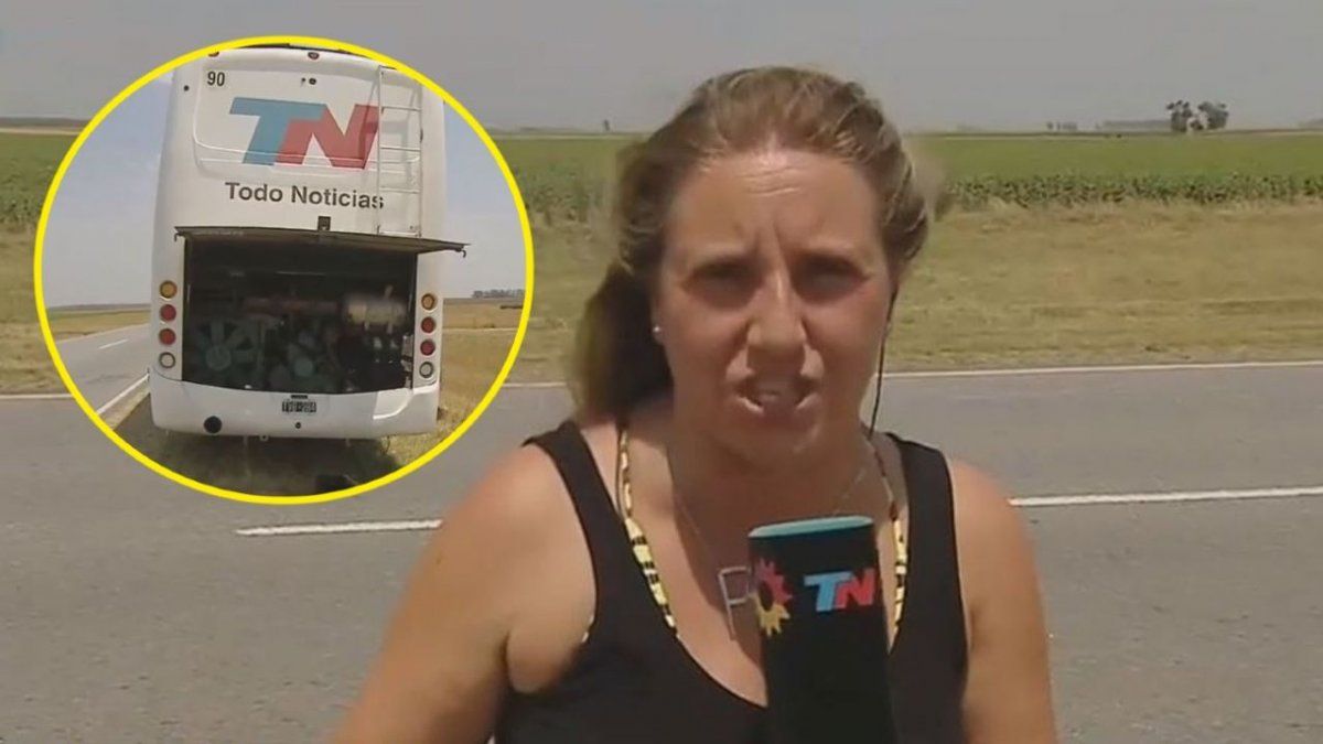Un equipo de Todo Noticias quedó varado en la ruta antes de salir al aire: El sol me está quemando
