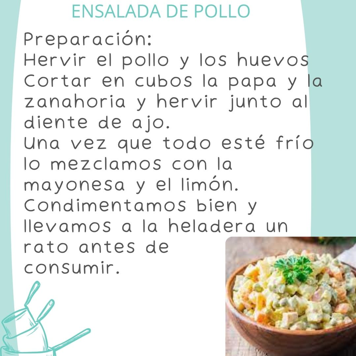 La ensalada de pollo es una excelente alternativa para hacer este verano y sorprender a toda la familia. La ensalada de pollo es una excelente alternativa para hacer este verano y sorprender a toda la familia.