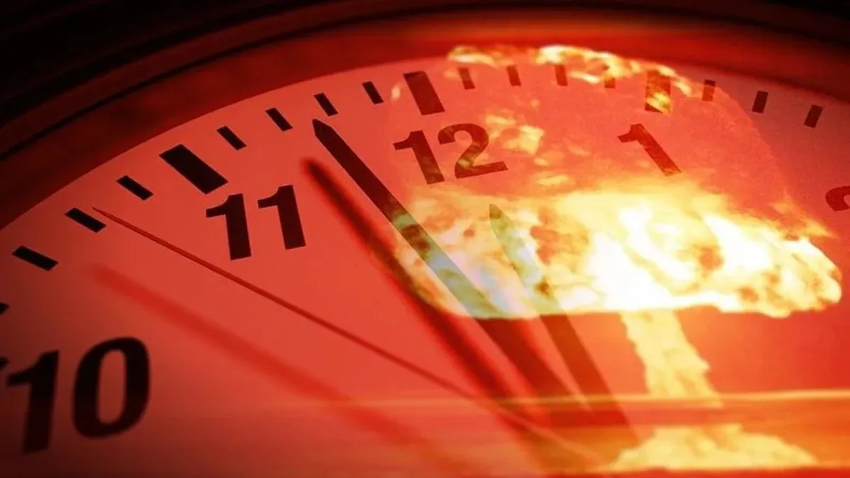 El Reloj del Apocalipsis simbólicamente cuenta el tiempo que falta para el fin del mundo.