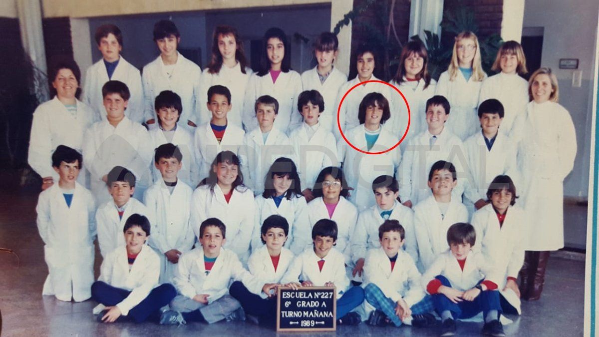 Lionel Scaloni en sexto grado en la escuela Bernardino Rivadavia, de Pujato.