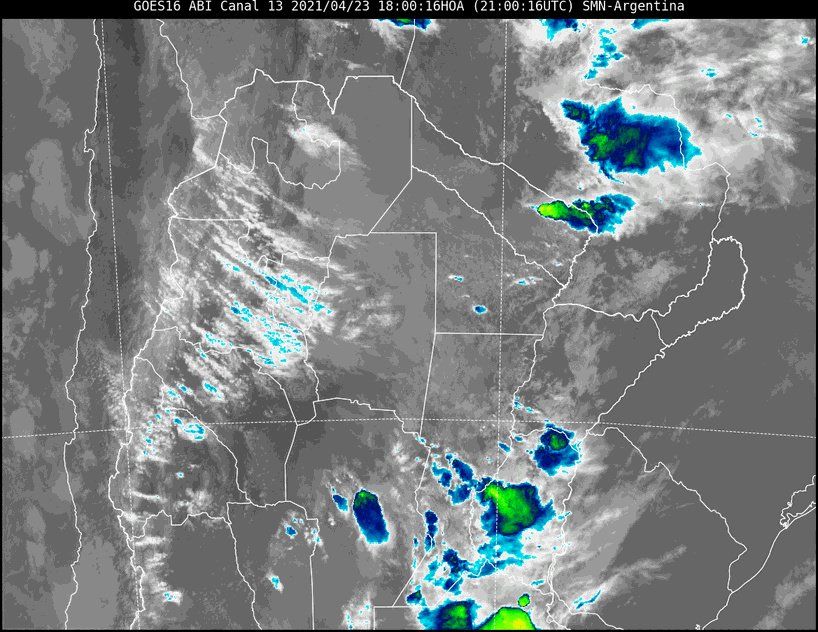 Imagen del tiempo a las 18 horas del viernes.