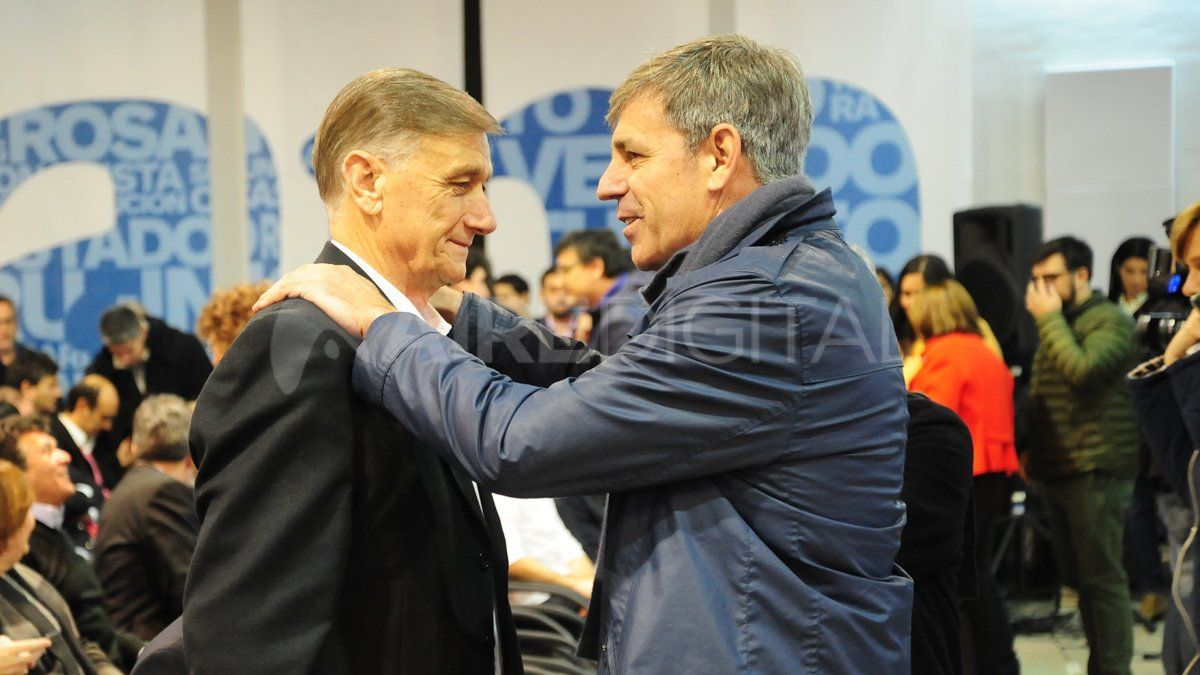 Binner con el intendente de Santa Fe Emilio Jatón.