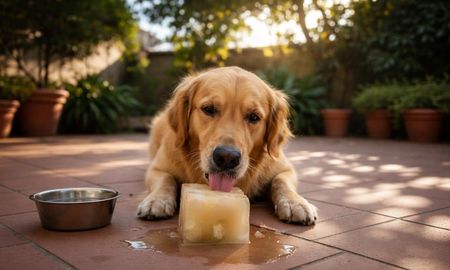Los cubitos de caldo casero sin sal son la golosina saludable preferida por los veterinarios para combatir las olas de calor.&nbsp;