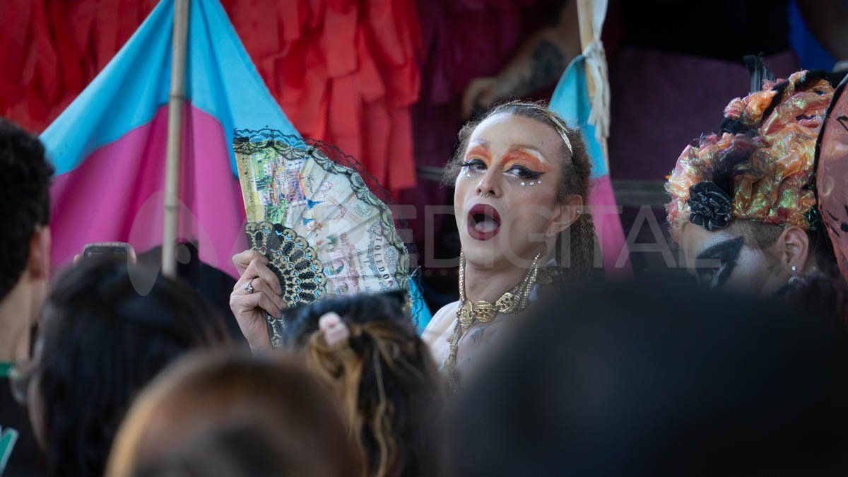 Un grito de resistencia. Carteles y pancartas destacaron las luchas del colectivo LGBTIQ+ por igualdad y respeto.