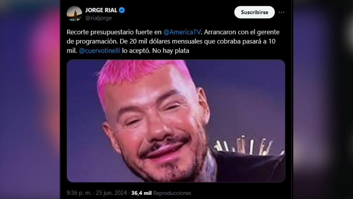 Jorge Rial afirmó que Marcelo Tinelli sufrió un recorte en su sueldo. Jorge Rial afirmó que Marcelo Tinelli sufrió un recorte en su sueldo.