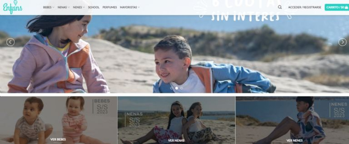 MARCA DE ROPA DE NIÑOS DE ANTONELA ROCCUZZO. FOTO: WEB DE ENFANS.