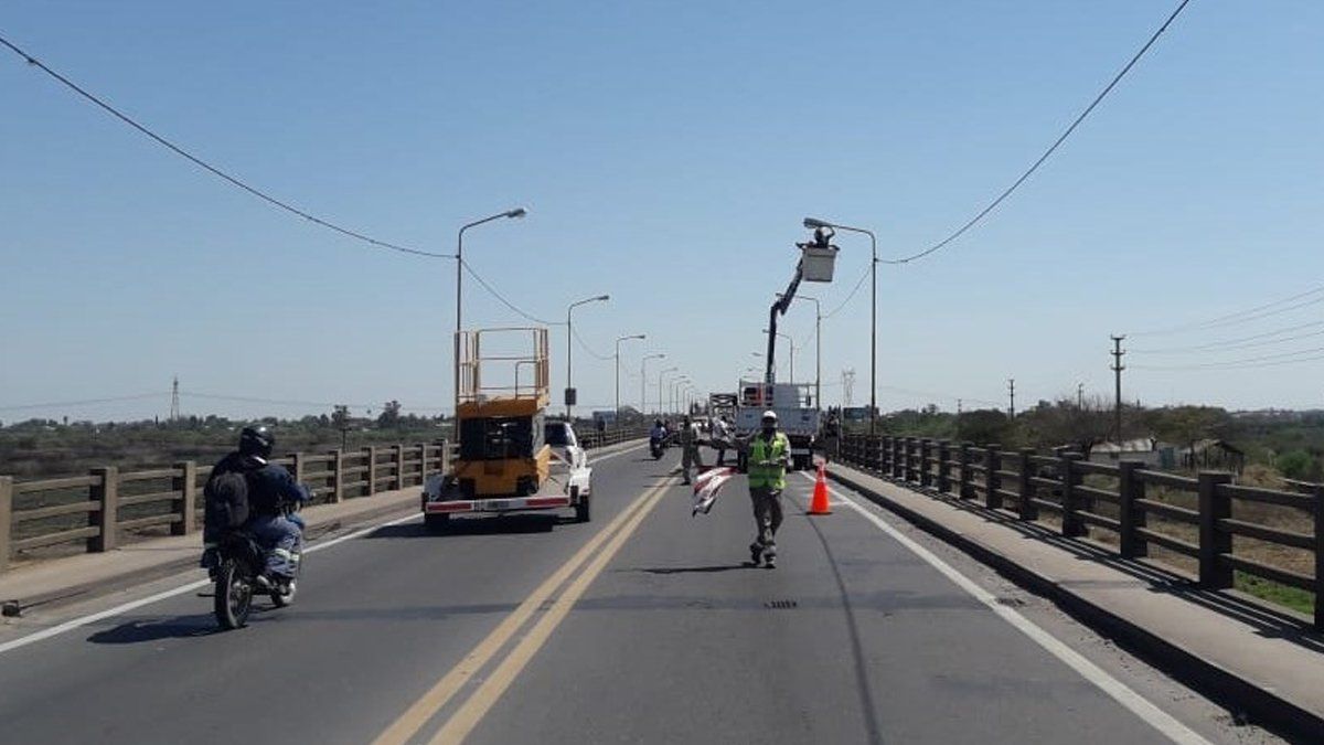 Vialidad Nacional reemplazará por LED las luminarias del Puente Carretero