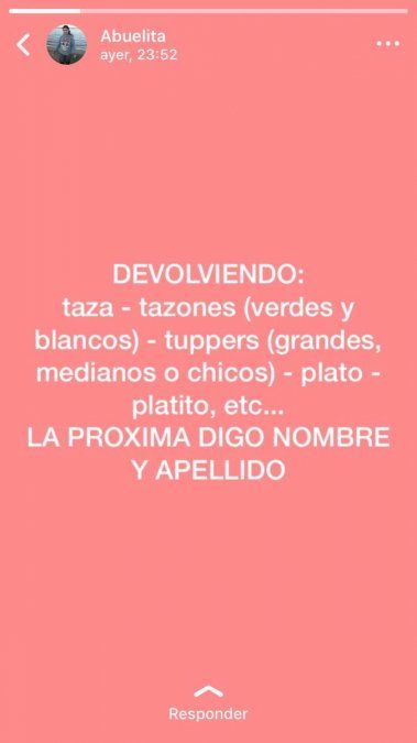 La abuela les pasó factura por Whatsapp.