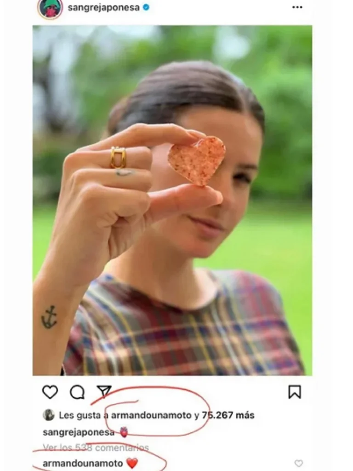 Armando Mena Navareño comentó la foto de la China Suárez.