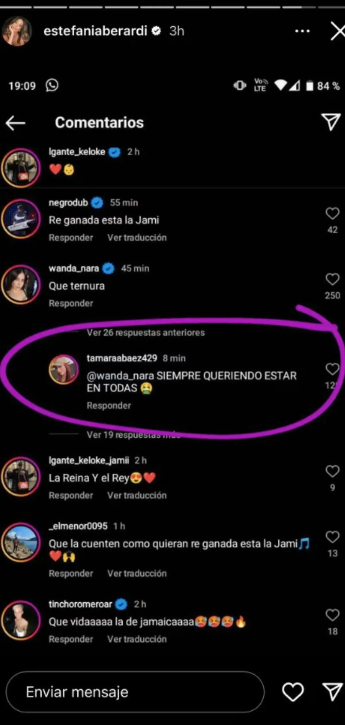 El mensaje de amor que Wanda Nara le dejó a L-Gante.