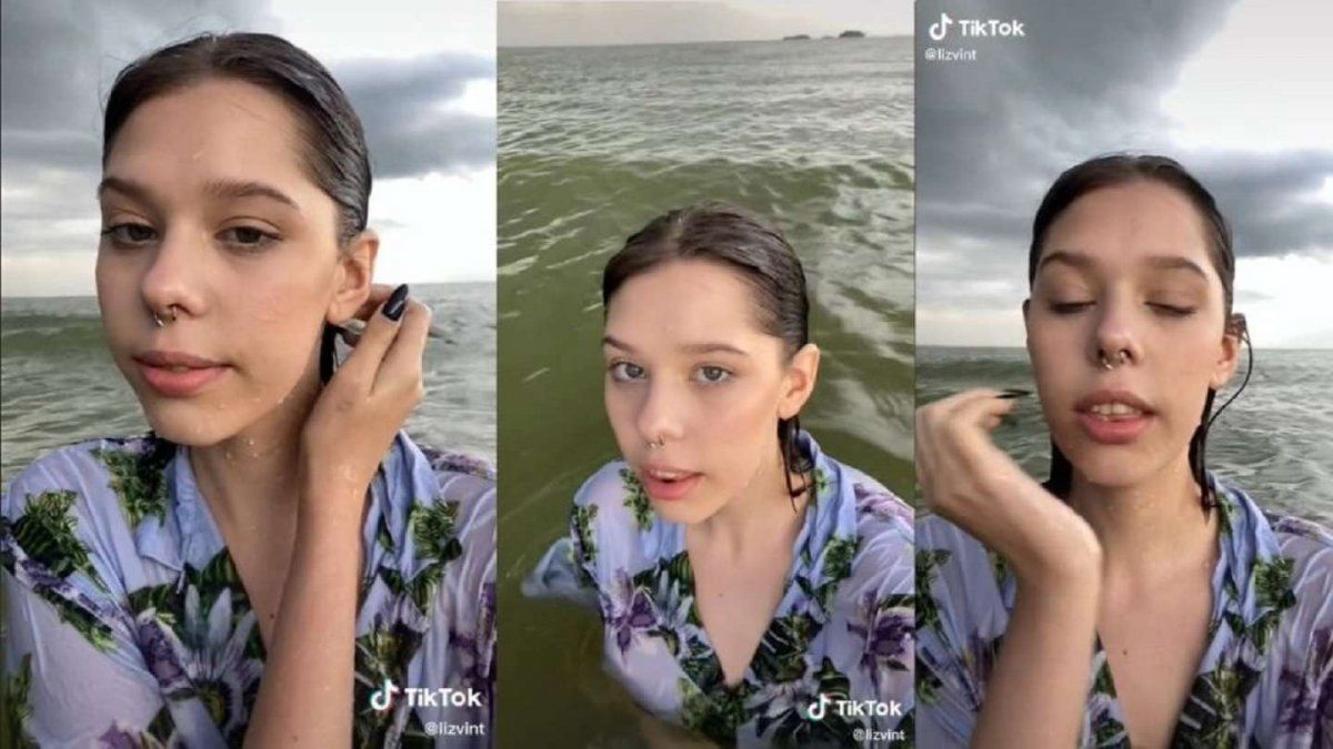 Video viral causó terror en TikTok luego de que una mujer se grabara en medio del océano: ¿es una sirena?