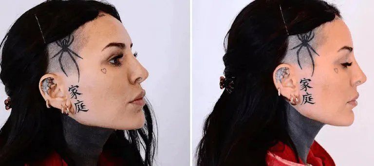 Tras el alta de su madre, Cande Tinelli se tatuó el rostro.