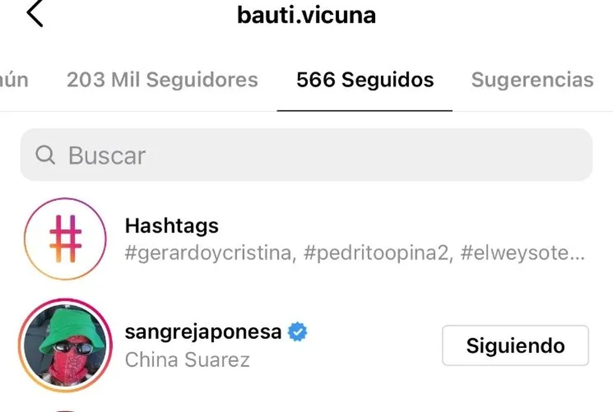 Ahora Bautista Vicuña volvió a seguir a la China. 